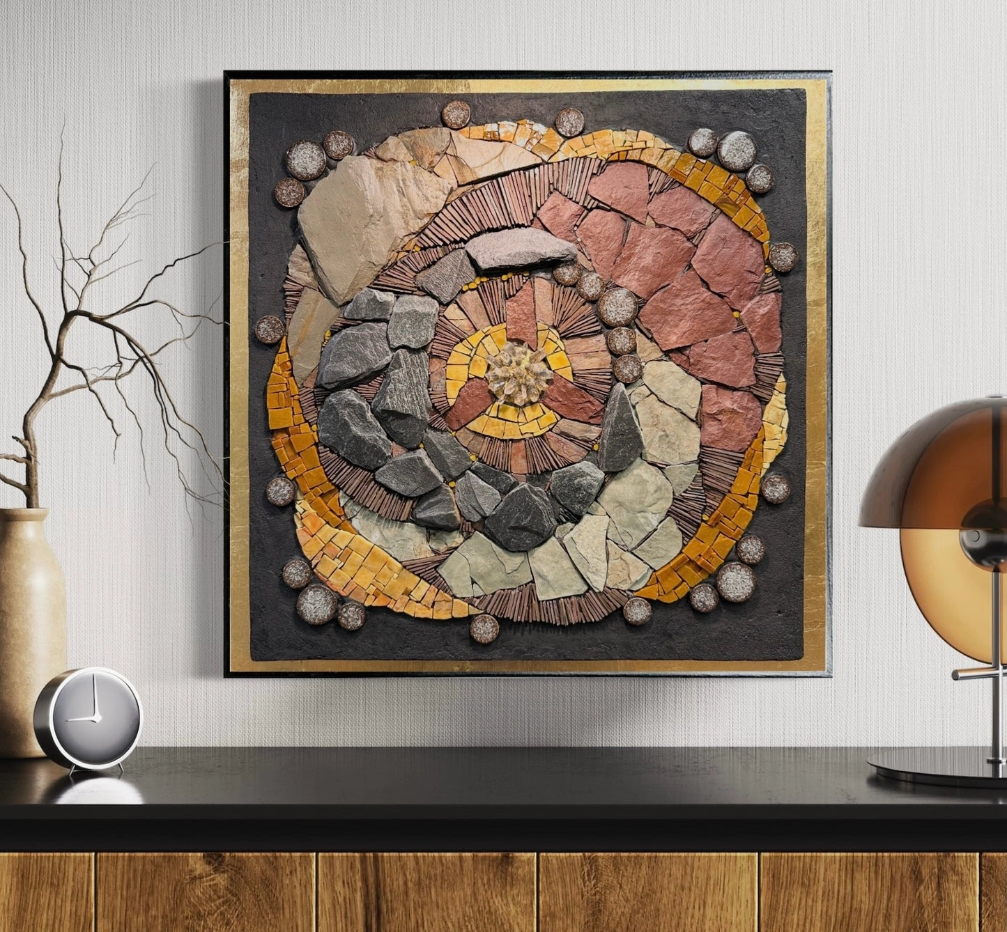 Abstract Stone Mosaic 20"x20"