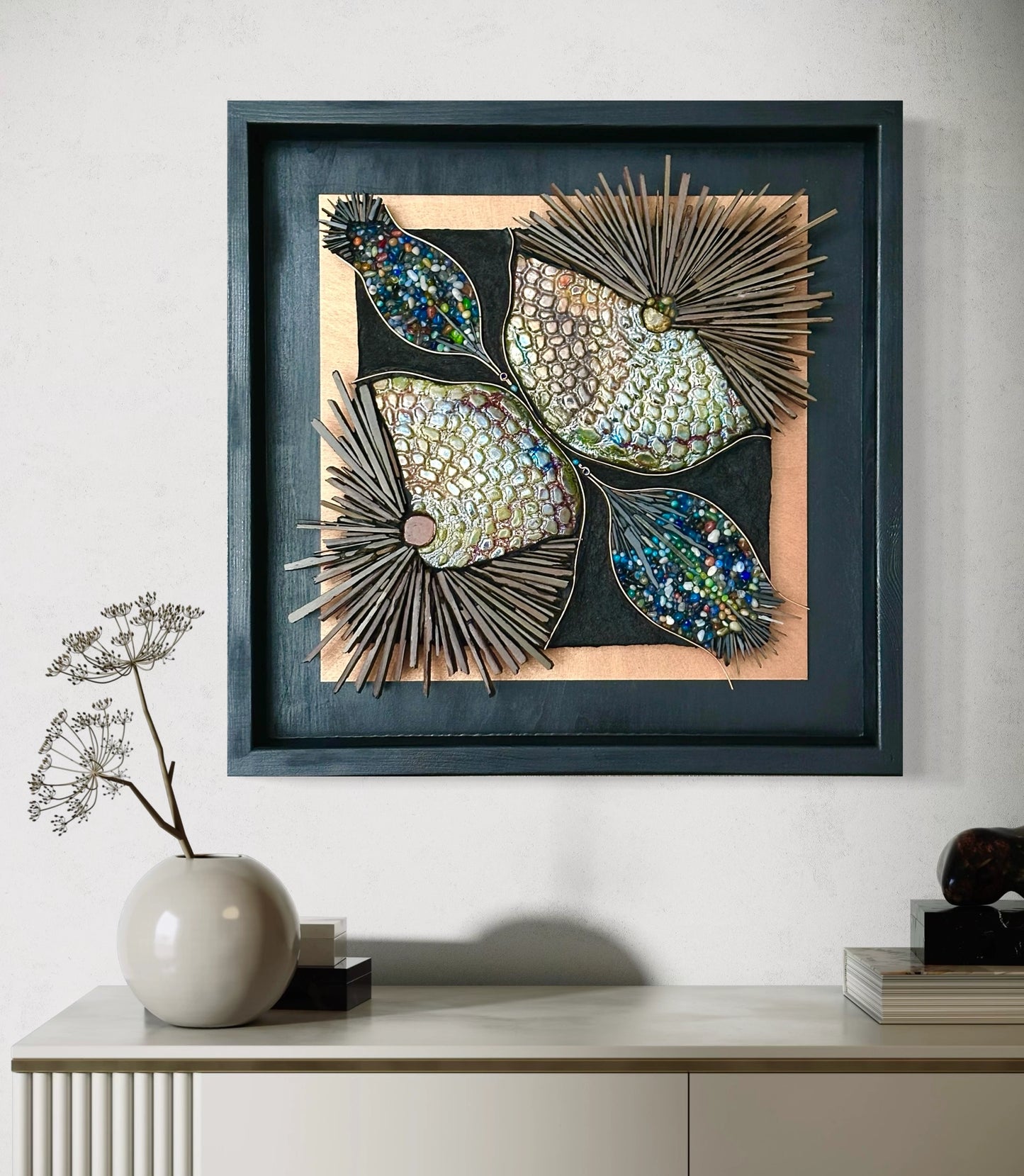 Abstract Stone Mosaic 12"x12"