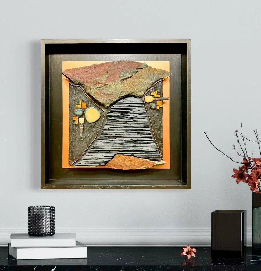 Abstract Stone Mosaic 12"x12"