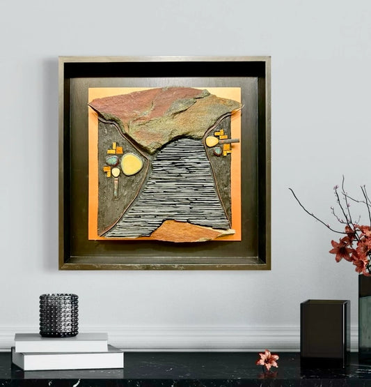 Abstract Stone Mosaic 12"x12"