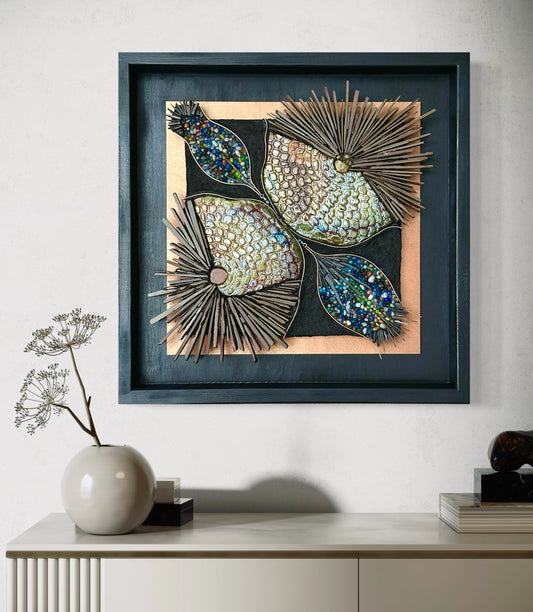 Abstract Stone Mosaic 12"x12"
