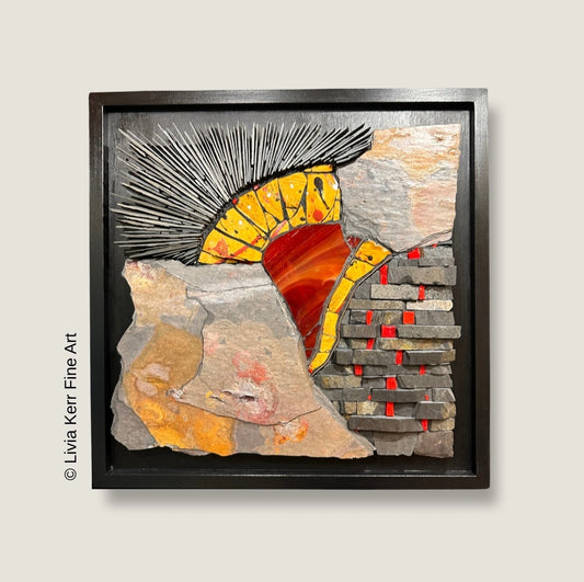 Abstract Stone Mosaic 16"x16"